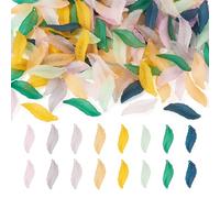 Craftdady Lot de 160 breloques en forme de feuille en acrylique transparent - 29 x 10 mm - Pendentifs en forme de feuille givrée - Ornement à suspendre - Breloques mignonnes pour colliers, bracelets,