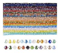 Craftdady Lot de 2 180 perles en verre à facettes en cristal transparent à facettes, double cône, 4 mm, pour la fabrication de bijoux, bracelets, colliers