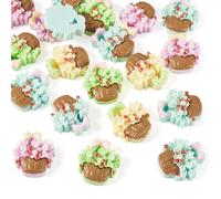 Craftdady Lot de 20 cabochons en résine opaque sur le thème du printemps à dos plat pour loisirs créatifs, accessoires, scrapbooking, étuis de téléphone, 24 x 25 x 9 mm