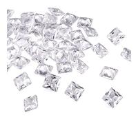 Craftdady Lot de 20 mini pierres carrées en oxyde de zirconium transparent 4 mm pour la fabrication de bijoux