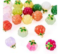 Craftdady Lot de 20 pendentifs en forme de citrouille en verre pour boucles d'oreilles - 14,5 x 13 mm