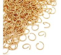 Craftdady Lot de 200 anneaux de jonction en acier inoxydable de 10 mm - Anneau de connexion en métal doré ouvert pour la fabrication de colliers, boucles d'oreilles et bijoux
