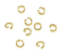 Craftdady Lot de 200 anneaux de jonction en acier inoxydable de 5 mm - Anneau de lien ouvert en métal fort doré pour la fabrication de colliers, boucles d'oreilles et bijoux