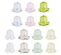 Craftdady Lot de 28 capuchons de perles en verre transparent pour la fabrication de bijoux, bracelets et boucles d'oreilles - Motif floral - Pour la fabrication de bijoux, bracelets et boucles