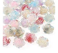 Craftdady Lot de 30 cabochons phosphorescents en résine à dos plat pour la fabrication de bijoux, les cheveux, les coques de téléphone, le scrapbooking - 30,5 mm