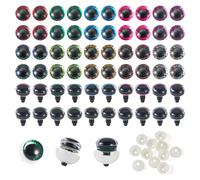 Craftdady Lot de 40 yeux de sécurité en plastique à paillettes pour loisirs créatifs Amigurumi ronds avec rondelles - Yeux d'animaux en peluche pour décoration de marionnette, ours, chat (10 couleurs)