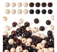 Craftdady Lot de 400 perles d'espacement rondes en bois naturel de 12 mm pour la fabrication de bijoux - Trou : 2,5 à 3 mm