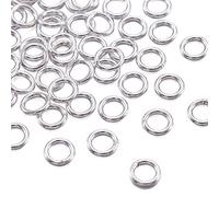 Craftdady Lot de 50 anneaux ouverts soudés de 4 mm en argent sterling 925 pour fabrication de bijoux
