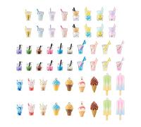 Craftdady Lot de 54 breloques en résine en forme de boba pour la fabrication de bijoux