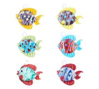 Craftdady Lot de 6 breloques en forme de poisson tropical faites à la main - Pendentifs d'animaux marins - Pour loisirs créatifs, bracelets, colliers, porte-clés, bijoux - 6 couleurs