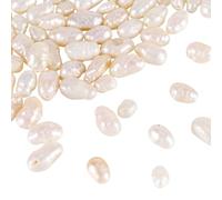 Craftdady Lot de 60 petites perles de culture d'eau douce irrégulières naturelles baroques pour la fabrication de bijoux, colliers, bracelets, boucles d'oreilles