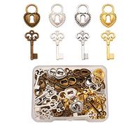 Craftdady Lot de 80 breloques vintage en forme de cœur en filigrane - 4 couleurs - Style tibétain victorien - Pour la fabrication de bijoux