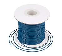 Craftdady Rouleau de cordon en polyester ciré coréen pour fabrication de bijoux, macramé - Tressé, bleu acier (78 m x 1 mm)