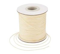 Craftdady Rouleau de cordon en polyester ciré pour la fabrication de bijoux, perlage et macramé - Beige (169 m x 0,5 mm)
