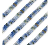 Craftdady Tila Lot de 140 perles rectangulaires à 2 trous - 5 x 3 mm - Pierres précieuses bleues naturelles - Pour la fabrication de bracelets, colliers et bijoux