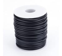 Craftdady Tuyau creux en caoutchouc PVC de 15 m - Cordon enroulé autour du fil à mémoire de forme pour collier, bracelet, tricot, noir