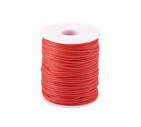 Craftdady Tuyau creux en caoutchouc PVC de 50 m enroulé autour du fil à mémoire de forme pour collier, bracelet, tricot, rouge