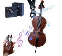 Crafted Leather Violin & Cello Keychain, Leather Cello Keychain, Mini Cello Keychain, Music Lover Gift Small Keychain, Musical Instrument Gift for Christmas Ornament (Cello)