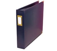 Craftelier - Album de bagues Ecoleather et 5 pochettes de 30,5 x 30,5 cm | 3 anneaux en D en métal argenté et porte-étiquettes | Taille 33 x 38 x 7,5 cm - Bleu marine