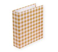 Craftelier - Album en carton imprimé Vichy (15,2 x 20,3 cm) | Système de 2 anneaux en D en métal blanc | Couverture rigide et robuste | Dimensions : 22,5 x 23 x 6 cm - Couleur moutarde