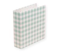 Craftelier - Album en Carton Imprimé Vichy (6" x 8") | Système de 2 Anneaux D Métal Blanc | Couverture Rigide et Robuste | Dimensions 22,5 x 23 x 6 cm - Vert Menthe