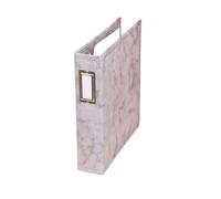 Craftelier - Eco-Leather Ring Album with 5 Plastic Sleeves of 6" x 8" (15.24 x 20.32 cm) | 2 Gold Metal D-Ring System and Label Holder | Size 23.7 x 23.7 x 5.1 cm - Marble Grey Colour