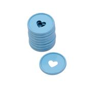 Craftelier - Anneaux en M en Métal avec Cœur Découpé pour Reliure des Agendas, Plannings, Carnets ou Albums de Scrapbooking et Artisanat | Lot de 9 Pièces de 35 mm Diamètre - Couleur Bleu