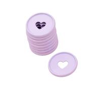 Craftelier - Anneaux en M en Métal avec Cœur Découpé pour Reliure des Agendas, Plannings, Carnets ou Albums de Scrapbooking et Artisanat | Lot de 9 Pièces de 35 mm Diamètre - Couleur Violet