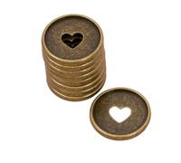 Craftelier - Anneaux en M en Métal avec Cœur Découpé pour Reliure des Agendas, Plannings, Carnets ou Albums de Scrapbooking et Artisanat | Lot de 9 Pièces de 35 mm Diamètre - Couleur Bronze Vintage