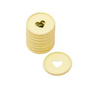 Craftelier - Anneaux en M en Métal avec Cœur Découpé pour Reliure des Agendas, Plannings, Carnets ou Albums de Scrapbooking et Artisanat | Lot de 9 Pièces de 35 mm Diamètre - Couleur Jaune Pastel