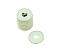 Craftelier - Anneaux en M en Métal avec Cœur Découpé pour Reliure des Agendas, Plannings, Carnets ou Albums de Scrapbooking et Artisanat | Lot de 9 Pièces de 35 mm Diamètre - Couleur Vert Menthe
