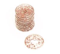 Craftelier - Anneaux en M en Pastique à Paillettes avec Cœur Découpé pour la Reliure des Agendas, Carnets ou Albums de Scrapbooking | Lot de 9 Pièces de 35 mm Diamètre - Couleur Rose avec Pailletté