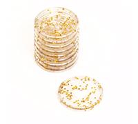 Craftelier - Anneaux en M en Pastique à Paillettes avec Cœur Découpé pour la Reliure des Agendas, Carnets ou Albums de Scrapbooking | Lot de 9 Pièces de 35 mm Diamètre - Couleur Or avec Pailletté