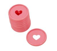 Craftelier - Anneaux en M en Pastique avec Cœur Découpé pour la Reliure des Agendas, Carnets ou Albums de Scrapbooking | Lot de 9 Pièces de 35 mm Diamètre - Couleur Rose