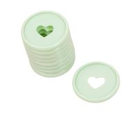 Craftelier - Anneaux en M en Pastique avec Cœur Découpé pour la Reliure des Agendas, Carnets ou Albums de Scrapbooking | Lot de 9 Pièces de 35 mm Diamètre - Couleur Mint