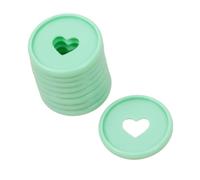Craftelier - Anneaux en M en Pastique avec Cœur Découpé pour la Reliure des Agendas, Carnets ou Albums de Scrapbooking | Lot de 9 Pièces de 35 mm Diamètre - Couleur Turquoise