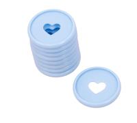 Craftelier - Anneaux en M en Pastique avec Cœur Découpé pour la Reliure des Agendas, Carnets ou Albums de Scrapbooking | Lot de 9 Pièces de 35 mm Diamètre - Couleur Bébé Bleu