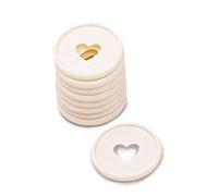 Craftelier - Anneaux en M en Plastique avec Cœur Découpé pour Reliure des Agendas, Plannings, Carnets ou Albums de Scrapbooking | Lot de 9 Pièces de 35 mm Diamètre - Disponible 12 Couleurs (Blanc)