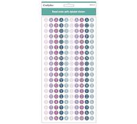 Craftelier - Autocollants ronds de style alphabet en majuscules et minuscules, chiffres et caractères spéciaux | Comprend 190 pièces - Taille approximative du cercle 1,10 cm | Couleur hiver