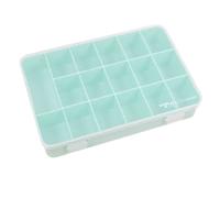 Craftelier - Boîte de rangement avec 17 compartiments pour fournitures de cartes, scrapbooking et travaux manuels - Dimensions : 26,5 x 17,8 x 4,2 cm - Turquoise