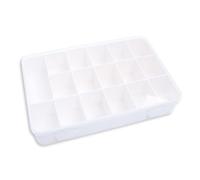 Craftelier - Boîte de rangement avec 17 compartiments pour matériaux de scrapbooking | Couleur transparente et blanche - Dimensions 26,5 x 17,8 x 4,2 cm (10,4 x 7 po x 1,65")