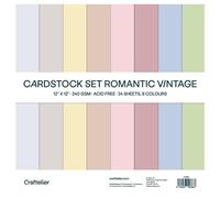 Craftelier Cardstock Lot de 24 cartes à double face pour projets de cartes, scrapbooking et travaux manuels 240 g 30,5 x 30,5 cm