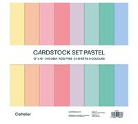 Craftelier Cardstock Lot de 24 cartons double face pour projets de cartes, scrapbooking et travaux manuels 240 g 30,5 x 30,5 cm