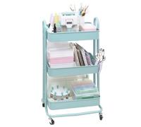 Craftelier - Chariot métallique de rangement avec 3 plateaux | 4 roulettes pivotantes à 360° avec freins | Charge max. Plateau 2,99 kg | Distance entre les plateaux 25,5 cm | Taille 78 x 40 cm -
