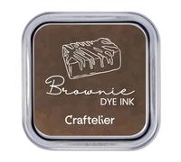 Craftelier - Collection de Encres à Base d'Eau | Boîte Métallique avec Fermeture Forte | Tampons Acryliques ou en Caoutchouc et Surfaces Poreuses | 21 Couleurs (Brownie)
