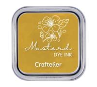 Craftelier - Collection d'encres à base d'eau | Boîte métallique à fermeture forte | tampons acryliques ou caoutchouc et surfaces poreuses | 21 couleurs (Mustard)