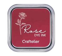 Craftelier - Collection d'encres à base d'eau | Boîte métallique à fermeture forte, tampons acryliques ou caoutchouc et surfaces poreuses | 21 couleurs (Rose)