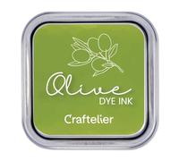 Craftelier - Collection d'encres à base d'eau | Boîte métallique à fermeture forte, tampons acryliques ou caoutchouc et surfaces poreuses | 21 couleurs (olive)