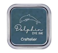 Craftelier - Collection d'encres à base d'eau | Boîte métallique à fermeture forte, tampons acryliques ou caoutchouc et surfaces poreuses | 21 couleurs (Dolphin)