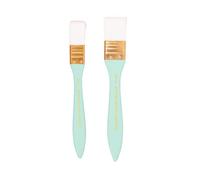 Craftelier - Deux pinceaux de 2 cm et 3 cm pour appliquer des peintures et vernis | Manche de couleur turquoise mat | Poils doux et synthétiques de couleur blanche | Dimensions approximatives 19,8 x 3